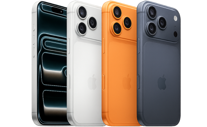 iPhone 17 Pro Max shown in four finishes